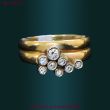 Nr:15833 - 2 reihiger Ring 585gg - 8 Brillanten in Zargenfassung aus Weißgold zus. ca. 0,4ct - Gewicht ca. 9,41 gr. - Ringgröße 61